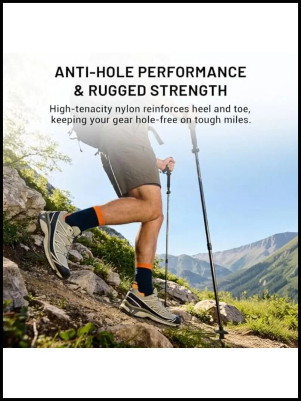 Merino Wool Hiking Crew Socks Anti Blister Moisture Wicking Arch Support